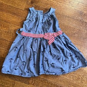 Girls nautical dress with anchors